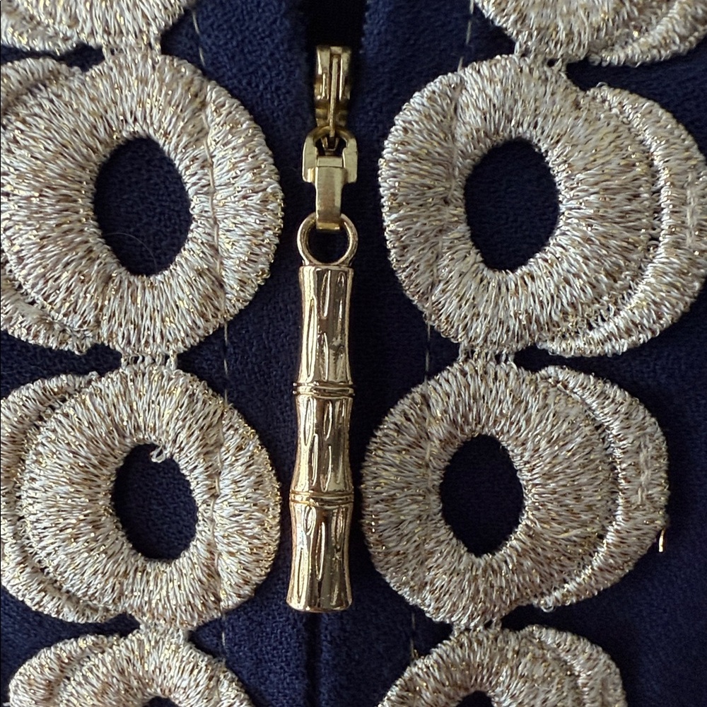 Lilly Pulitzer Navy Dress with Good Embroidery Detailing - Picture 8 of 9